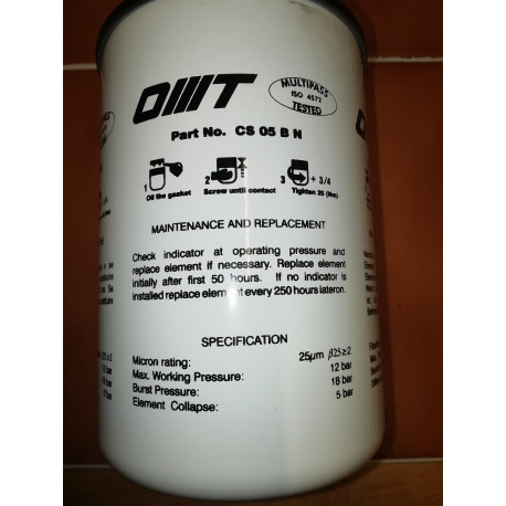 OMT cs 05 b n 25 micron 1/2 bspp hydraulic oil filter